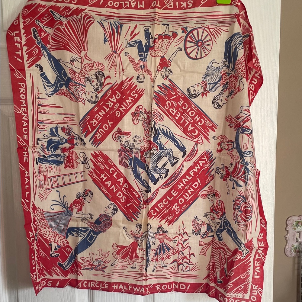Vintage 1940 ‘s - 1950’s Whimsy 100 % cotton Country Line dancing Bandana